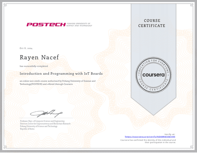Introduction and Programming with IoT Boards Course - Coursera